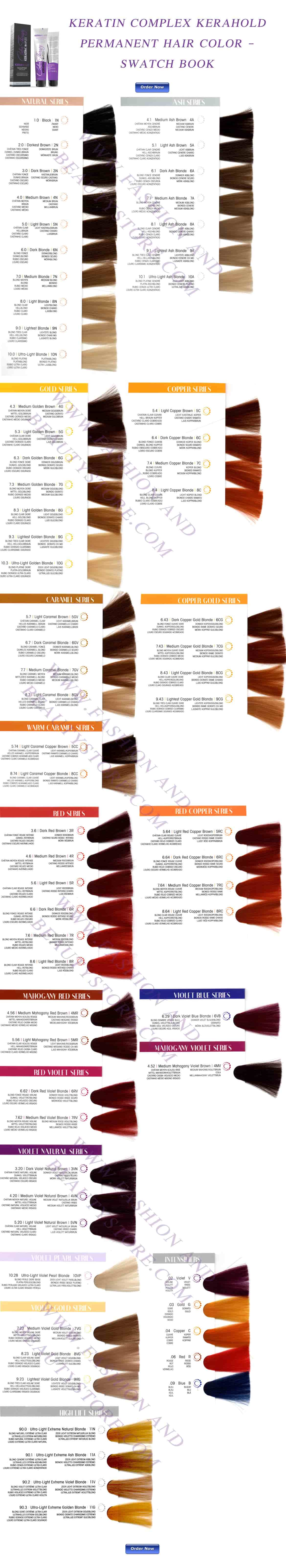 Keratin Complex Kerahold Hair Color Chart 